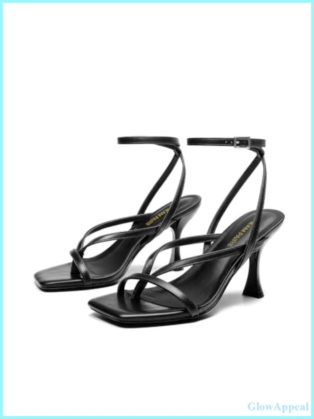 Women's Strappy Thong Ankle Strap Heel Sandal
